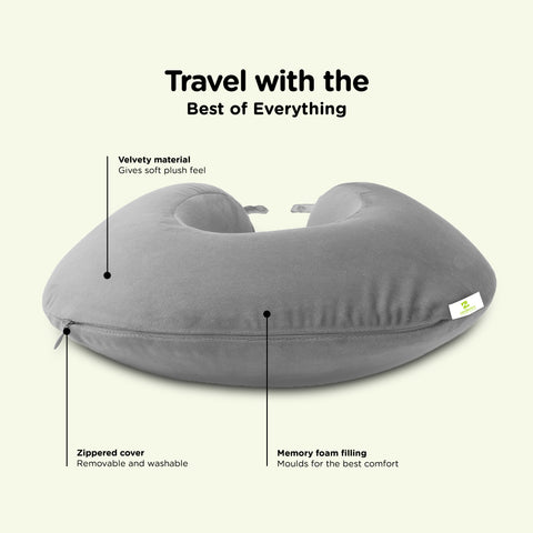 Cushows Memory Foam Multipurpose U-shaped Travel Pillow