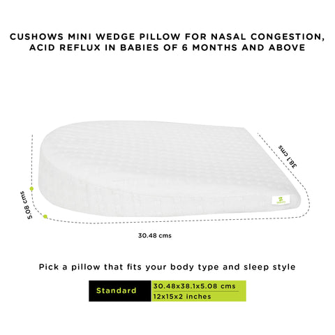 Cushows Memory Foam Mini Wedge Pillow For Nasal Congestion, Acid Reflux in Babies of 0-6 months