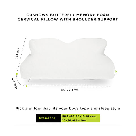 Cushows Butterfly Memory Foam Cervical Pillow With Shoulder Support