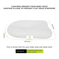 Cushows Memory Foam Baby Head Shaping Pillow To Prevent Flat Head Syndrome