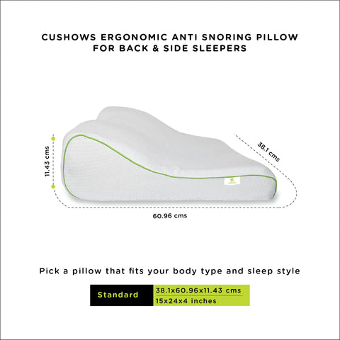 Cushows Ergonomic Anti Snoring Pillow For Back & Side Sleepers