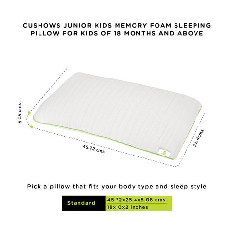 Cushows Junior Kids Memory Foam Sleeping Pillow For Kids Of 18 Months And Above