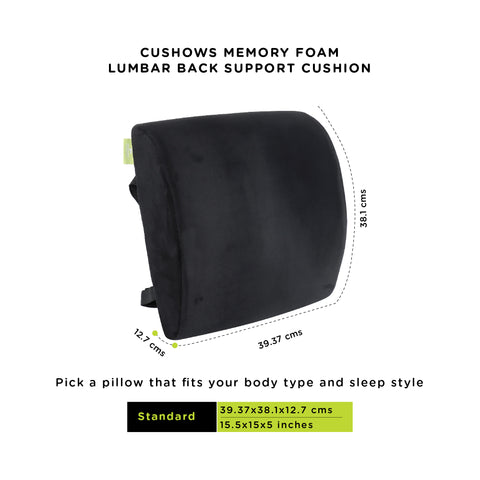 Cushows Memory Foam Lumbar Back Support Cushion