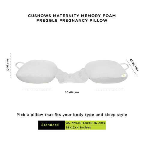 Cushows Maternity Memory Foam Preggle Pregnancy Pillow