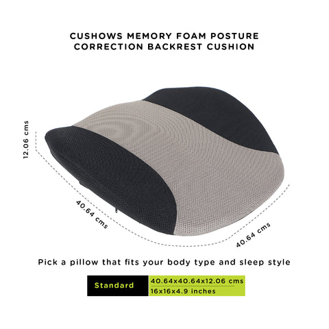 Cushows Memory Foam Posture Correction Backrest Cushion