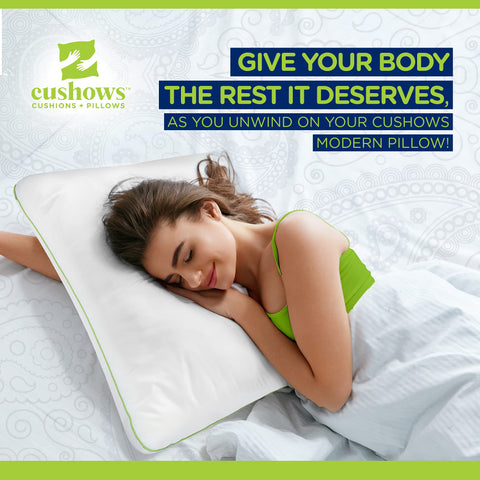 Cushows Memory Foam Modern Slim Pillow For Stomach Sleepers