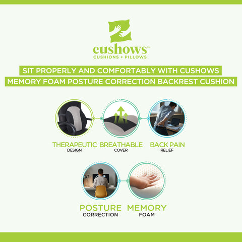 Cushows Memory Foam Posture Correction Backrest Cushion