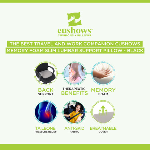 Cushows Memory Foam Slim Lumbar Support Pillow