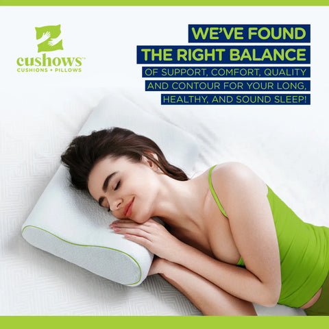 Cushows Memory Foam Contour Cervical Pillow For Relief From Neck Pain For Side Sleepers