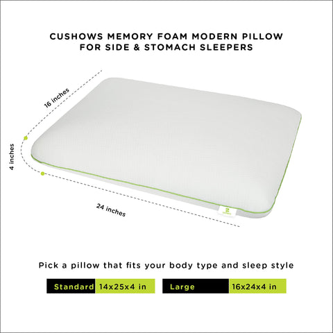 Cushows Memory Foam Modern Pillow For Side & Stomach Sleepers